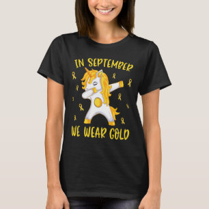 In September We Wear Gold Unicorn Childhood Cancer T-Shirt