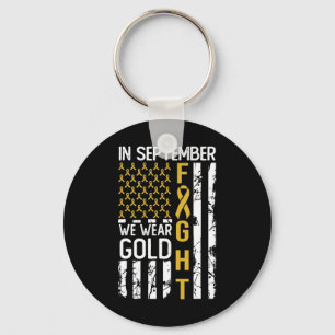 In September We Wear Gold USA Childhood Cancer Awa Key Ring