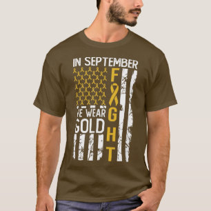 In September We Wear Gold Usa Childhood Cancer Awa T-Shirt