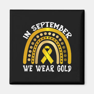 in september we wear golds football and pumpkin  magnet