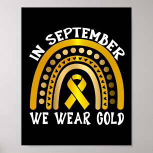 in september we wear golds football and pumpkin  poster