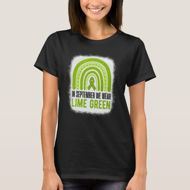 In September We Wear Lime Green Rainbow Lymphoma A T-Shirt (Front)