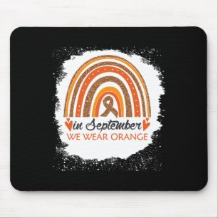 In September We Wear Orange Bleached Rainbow Leuke Mouse Pad