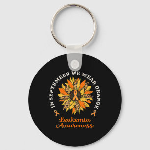 In September We Wear Orange Sunflower Leukaemia Aw Key Ring