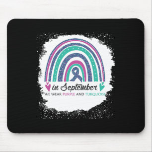 In September We Wear Purple And Teal Bleach Suicid Mouse Pad