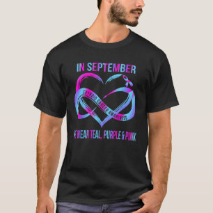 In September We Wear Purple Teal Pink Thyroid Canc T-Shirt