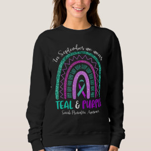 In September We Wear Purple & Teal Rainbow Suicide Sweatshirt