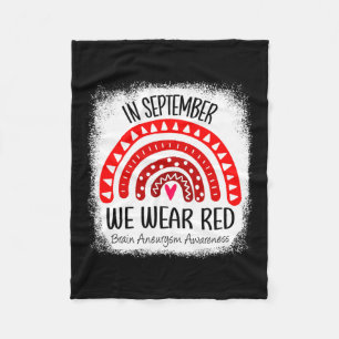 In September We Wear Red Brain Aneurysm Awareness Fleece Blanket