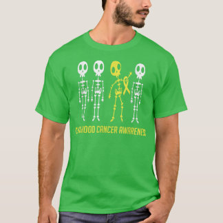 In September We Wear skeleton Childhood Cancer Awa T-Shirt
