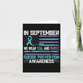 In September We Wear Teal And Purple Suicide Preve Card