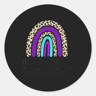 In September We Wear Teal And Purple Suicide Preve Classic Round Sticker