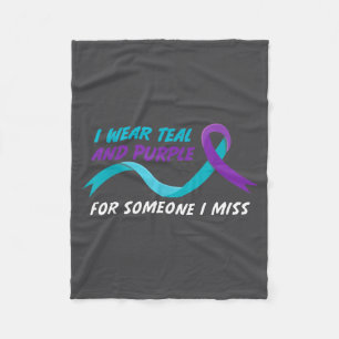 In September We Wear Teal And Purple Suicide Preve Fleece Blanket