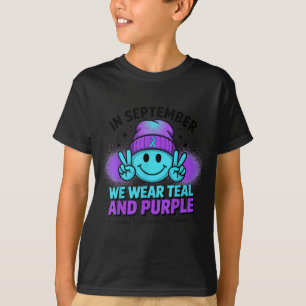 In September We Wear Teal And Purple Suicide Preve T-Shirt