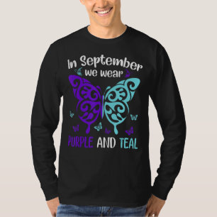 In September We Wear Teal And Purple Suicide Preve T-Shirt
