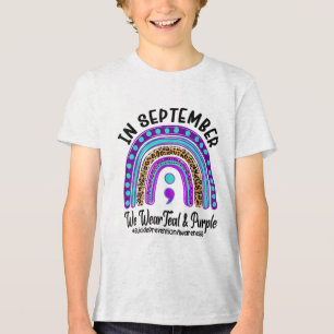 In September We Wear Teal And Purple Suicide Preve Tri-Blend Shirt
