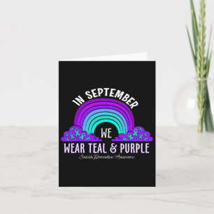 In September We Wear Teal Purple Ribbon Suicide Pr Card