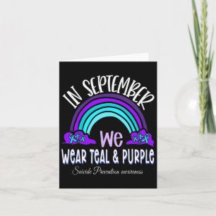 In September We Wear Teal Purple Ribbon Suicide Pr Card