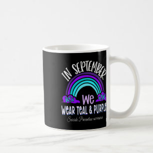 In September We Wear Teal Purple Ribbon Suicide Pr Coffee Mug