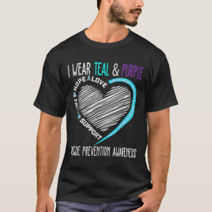 In September We Wear Teal Purple Ribbon Suicide Pr T-Shirt