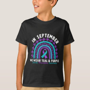 In September We Wear Teal Purple Ribbon Suicide Pr T-Shirt
