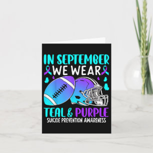 In September We Wear Teal Purple Ribbon Tackle Foo Card