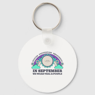 In September We Wear Teal Purple Suicide Preventio Key Ring