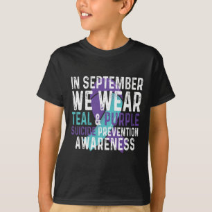 In September We Wear Teal Purple Suicide Preventio T-Shirt