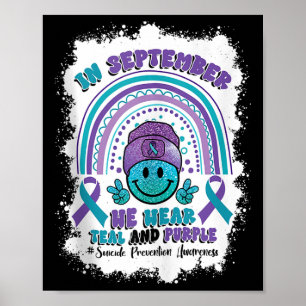 In September We Wear Teal Purple Tank Top  Poster