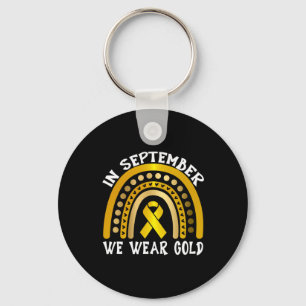 In September We Wear Yellow Childhood Cancer Star Key Ring