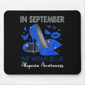 In September Wear Blue High Heels Alopecia Awarene Mouse Pad