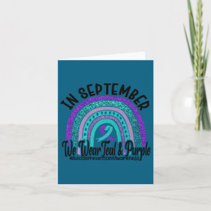 In September Wear Teal And Purple Rainbow Suicide Card