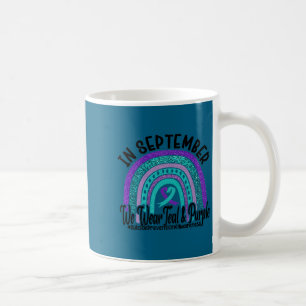 In September Wear Teal And Purple Rainbow Suicide  Coffee Mug