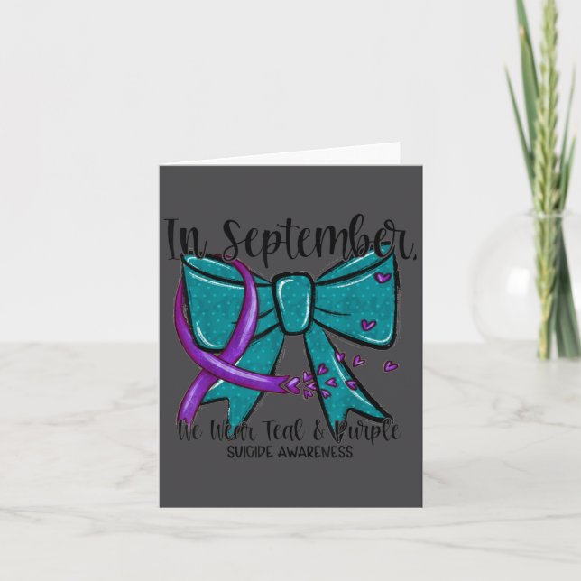 In September Wear Teal Purple Suicide Prevention B Card (Front)