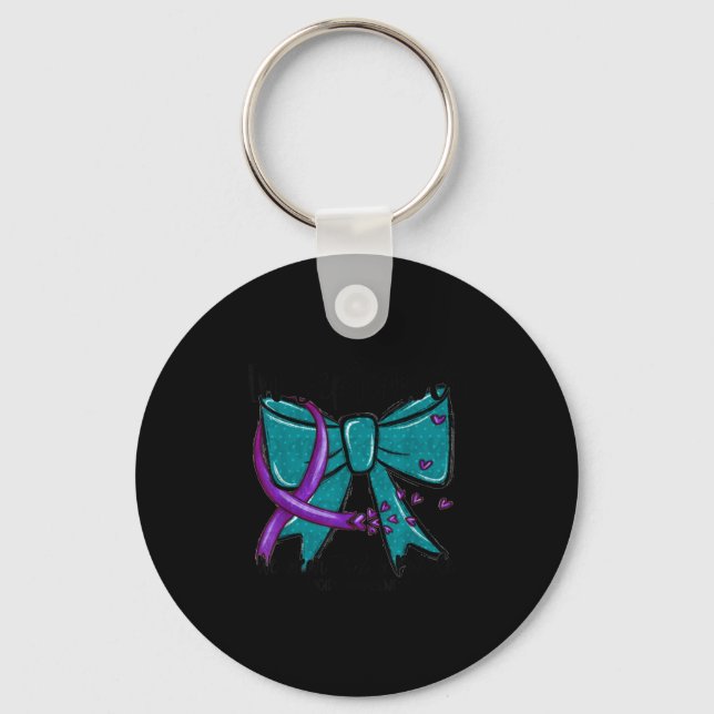 In September Wear Teal Purple Suicide Prevention B Key Ring (Front)