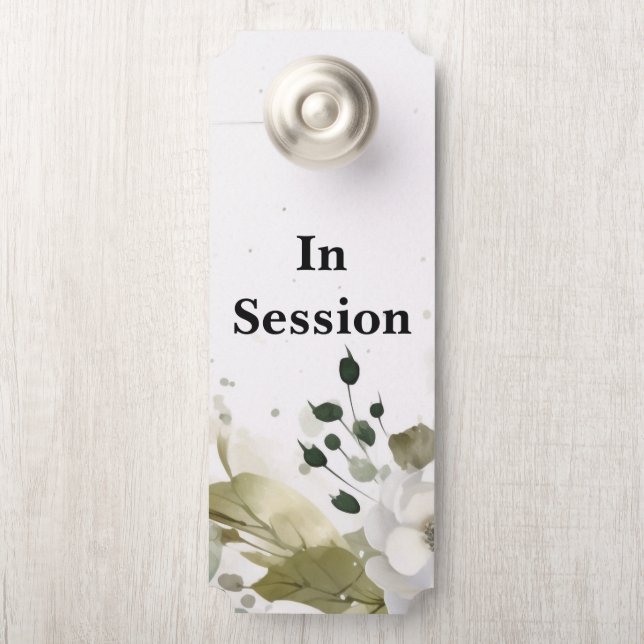 In Session Therapist Office Door Sign Hanger (On Knob)