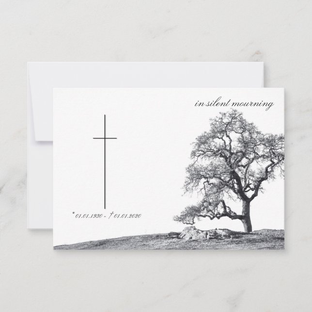 In silent mourning - tree on meadow (Front)