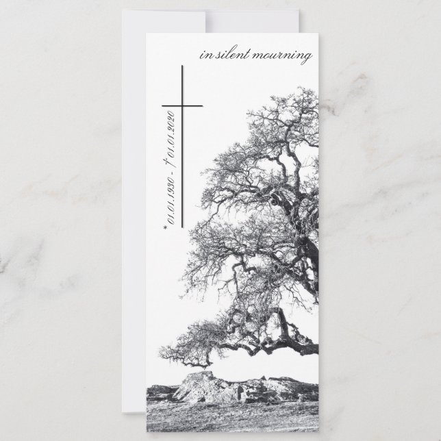 In silent mourning - tree on meadow (Front)
