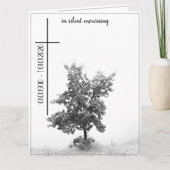 In silent mourning - tree on meadow 2.0 card (Front)