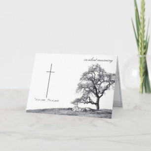 In silent mourning - tree on meadow card