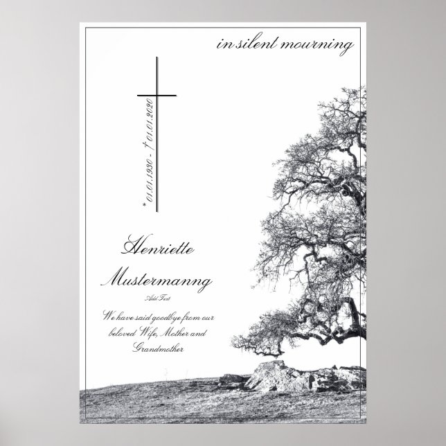 In silent mourning - tree on meadow poster (Front)