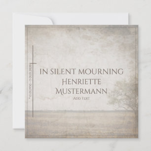 In silent mourning - tree on meadow vintage