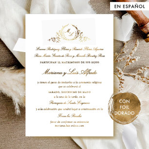 In Spanish Elegant Real Foil Formal Wedding