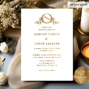 In Spanish Real Gold Foil Monogram Wedding
