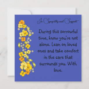 In sympathy and Support Condolences Card