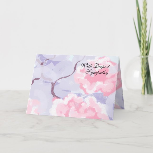 In Sympathy : Pink Roses within a Winters Frost . Card (Front)