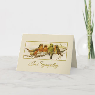 In Sympathy Vintage birds Card