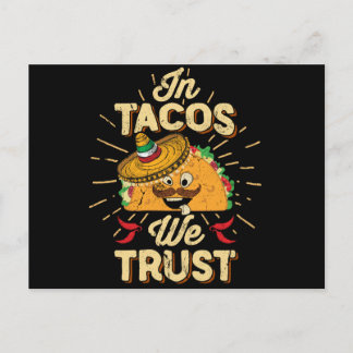 In Taco We Trust Taco Tuesday Cinco de Mayo Postcard