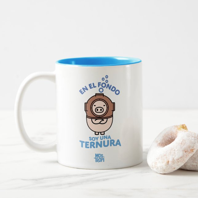 In the background I am a tenderness Two-Tone Coffee Mug (With Donut)