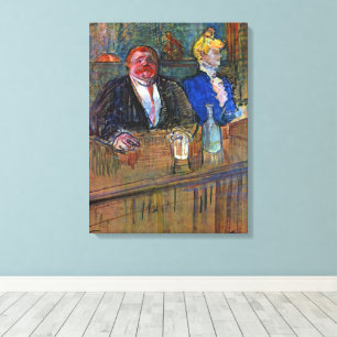 In The Bar by Toulouse Lautrec, Vintage Fine Art Canvas Print