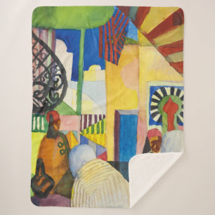 In the Bazaar Auguste Macke Sherpa Blanket